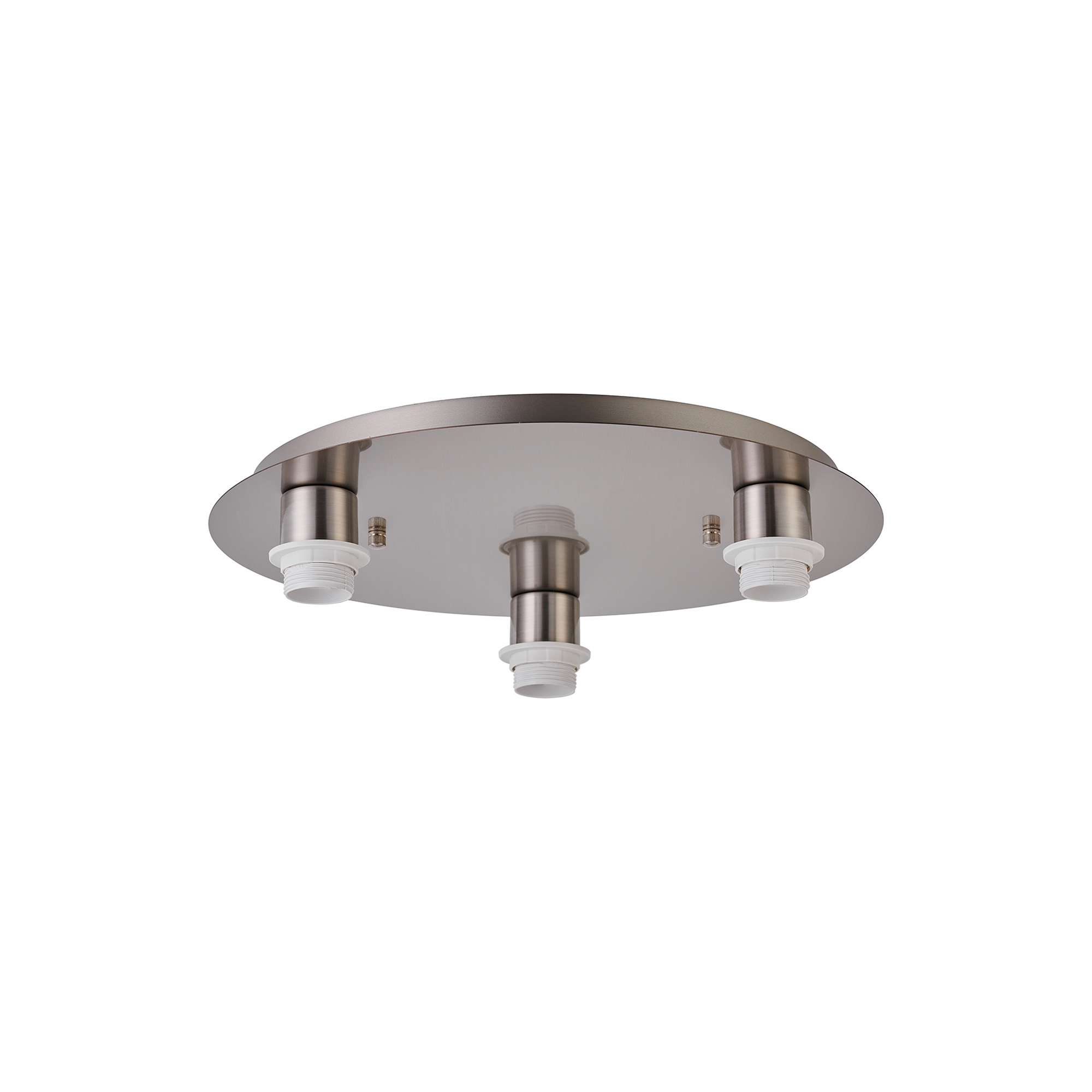 D0910SN  Carrie Satin Nickel 3 Light E27 Universal Flush Ceiling